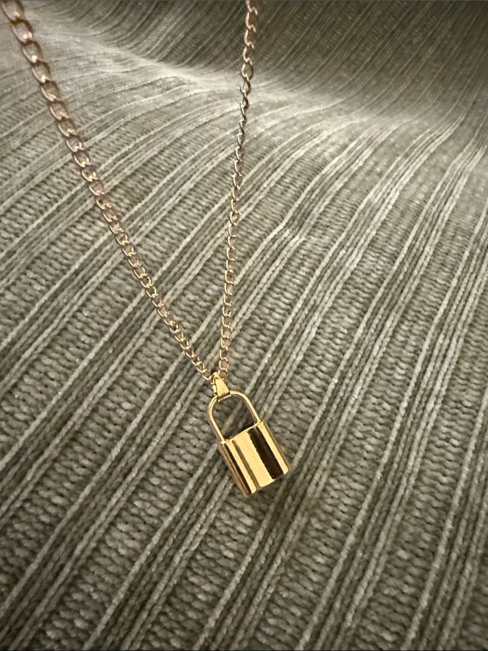 Minimalist Gold Padlock Necklace for Women
